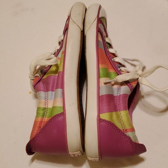 COACH BARRETT multi-colored striped lace up sneaker size 6B - Picture 6 of 9